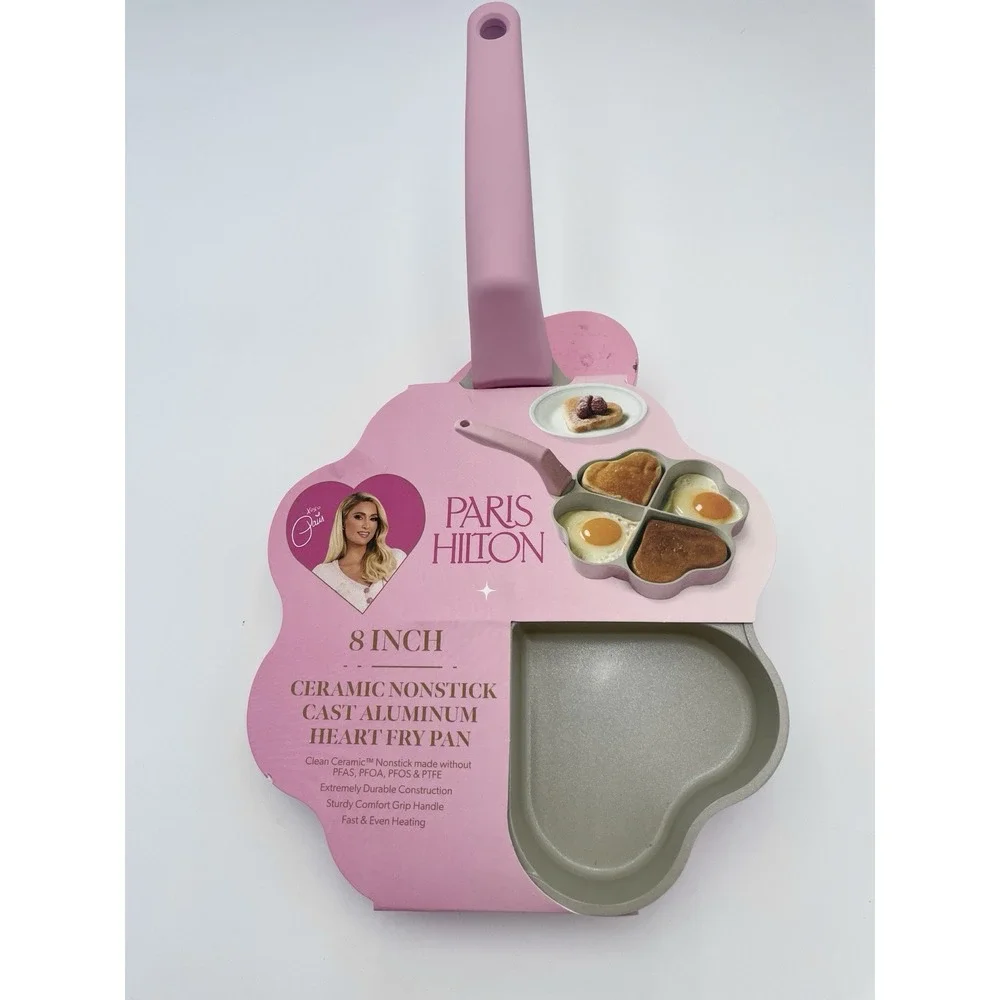 Paris Hilton 8 in Non-Stick Ceremic Heart Shaped Stick Fry‎ Pan